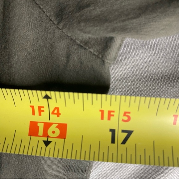 Part Two Short Sleeve Shirt Dress Safari Army Green Midi Length Gorpcore Size 10 - Picture 6 of 7